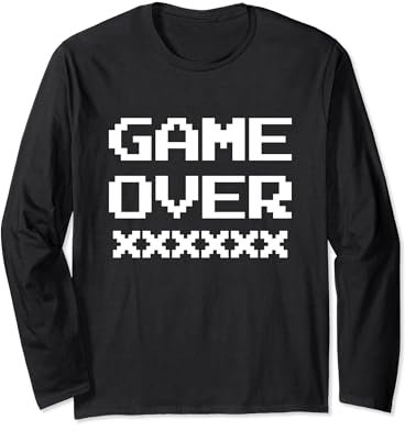 Game Over Gaming Girl Boy, Cute Eboy Egirl Gamer Langarmshirt