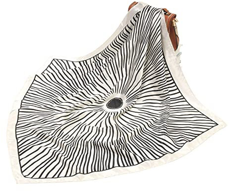 FAIRYGATE 90x90cm Frauen quadratischer Schal Satin Kopftuch Bandanas Haarschal Schal für Damen 74018