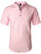 LucMatton Men's Casual Cotton Linen Short Sleeve Henley Shirt Summer Lightweight Banded Collar Beach Tops Pink Medium