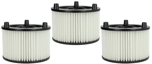 vhbw 3 Faltenfilter kompatibel mit Bosch UniversalVac 15 | Staubsauger Patronenfilter Weiß Abwaschbar