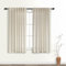 KOUFALL Küchenvorhänge im Bohemian-Stil, rustikaler Leinenstoff, für Wohnwagenfenster, 114 cm lang, Hellbeige