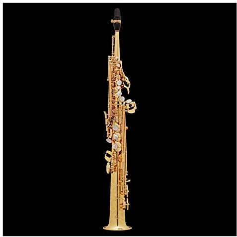 TST Saxophon Goldlack B Gerade Mit Etui Mundstück Blätter Hals Saxophonblatt Saxophon Kit (Color : Golden)