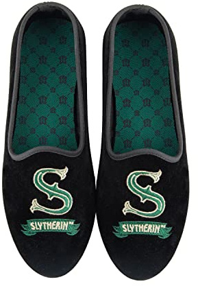 Cinereplicas Harry Potter - Deluxe Slytherin Slippers - 37/38 - Official Licensed, Black, 4 UK