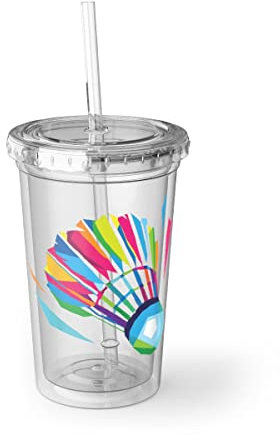 Racquetball-Schläger aus Kunststoff, 473 ml, lustiges Netz, Sportbegeisterte, für Männer und Frauen, 473 ml, transparent