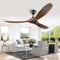 XSGDMN Deckenventilator mit Fernbedienung, Deckenventilator ohne Licht, DC Deckenventilator holz, 6-stufiger reversibler leiser DC-Motor für Schlafzimmer Wohnzimmer Bauernhaus Veranda (152cm/60'')