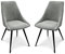 fornera f77 - Esszimmerstühle, 2er Set, Polsterstuhl, Stoff Sessel, Polsterstuhl, belastbar bis 150 kg (2, zinc Grey, Standard)