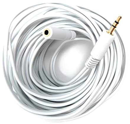 DRUT 10m 3.5mm to 3.5mm Stereo Audio Extension Cable Lead Male to Female Gold Connectors 33ft White