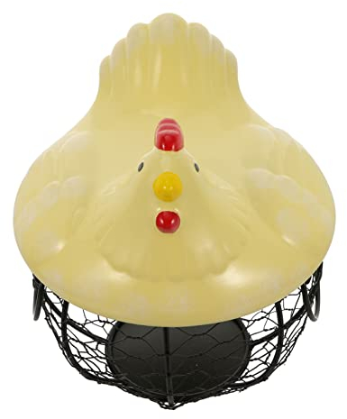 Anneome Eierkorb Huhn 1 Stück Eierkorb Schreibtisch Kühlschrank Aufbewahrungskörbe Für Regale Behälter Für Lebensmittel Eierkorbhalter Antiker Draht-Eierkorb Draht-Hühnereikorb Eisenkorb