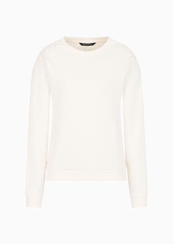 Armani Exchange Women's,Essential, All Over Logo,Sweatshirt, White,L