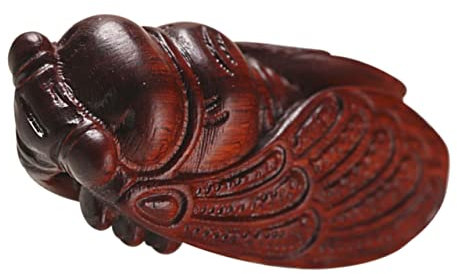 GOOHOCHY Miniatur-zikaden-Ornament Aus Holz Handgeschnitzt Zikaden-Dekoration Statue Für Das Home Office