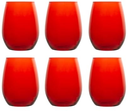 Pasabahce Amber Set 6 Bicchieri in Vetro Rosso, 35cl