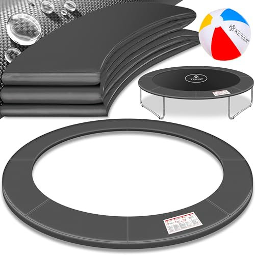 KESSER® - Trampolin Randabdeckung Ø 427 cm, 30cm breit 100% UV-beständig reißfest Federabdeckung inkl. Beachball, Anthrazit