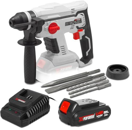 Marteau perforateur sans fil 20V avec moteur à induction avec batterie 2Ah - X-Performer