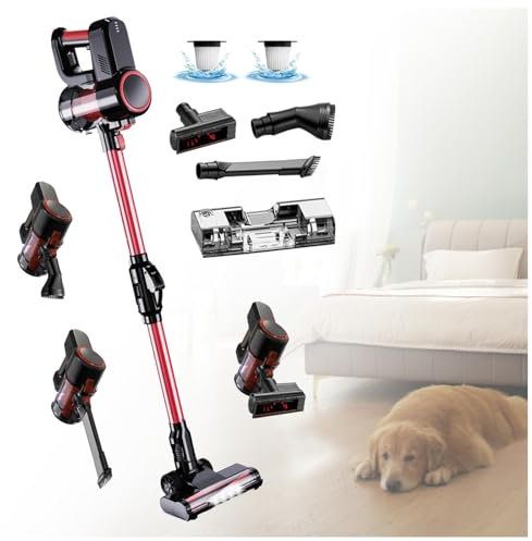 Aspirateur Balai Laveur sans Fil 5 en 1 Compact - Puissant 16000Pa, Aspirateur Balai Laveur sans Fil pour Voiture, Maison, Bureaux, Poils d'animaux