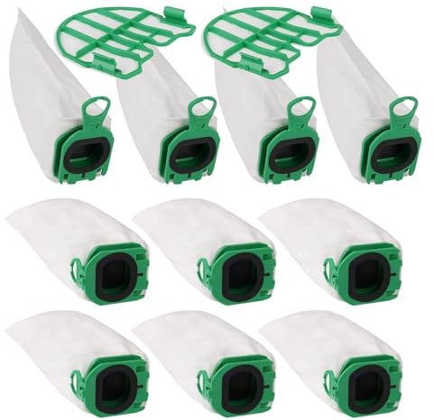 10 Stück Staubsaugerbeutel kompatibel mit Vorwerk Kobold VB100 FP100, Premium Beutel Filtertüten mit 2 Motorschutzfilter aus 5 Lagen hochwertigem Mikrovlies für Kobold VB100 Akku-Staubsauger