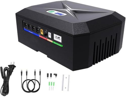 Mini UPS per Router Wifi,20800mAh Mini UPS Batteria di Backup con POE 1Gbps,4Porti DC 12V/3A, 1Port 5V/9V/12V-2A, 1Port USB 5V/2A Protezione Antisurge Ricaricabile Integrata