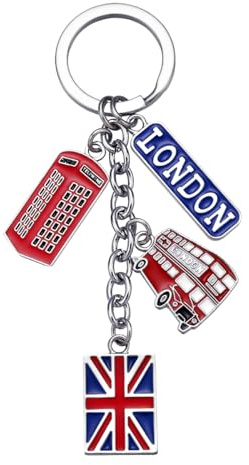 PACKOVE UK Flag Metal Keychain London Souvenir Keychains Union Jack Keyring British Christmas for Car Keyring Bag Phone Charms
