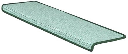 casa pura Stufenmatte in Sisal Optik | Treppen-Teppich Flachgewebe mit Tiger-Eye-Struktur robuster Treppenschutz | 65x23,5 cm | rechteckig | einzelne Treppenstufen Matte, Grün 15 Stück Kalkuta