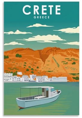 Vintage-Poster, Reiseposter, Kreta, Griechenland, 20 x 30 cm