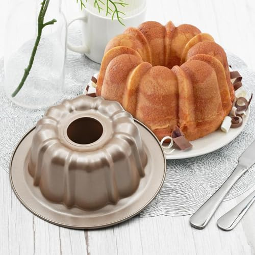 BSDLZCH Langlebige Antihaft Metall kuchenform, 17.7 cm Guglhupfformen Cupcake Formen Hochwertiger Kohlenstoffstahl, hochtemperaturbeständig und leicht zu lösen für Backofen, Mikrowelle