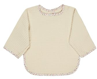 Sterntaler Frottee Ärmellätzchen Bauernhof - Baby Lätzchen mit Ärmel aus saugfähiger Baumwolle mit Blumen-Motiv und praktischem Druckknopfverschluss, ecru