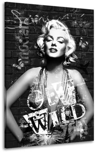 Kunstgestalten24 | Marilyn Monroe Get Wild Pop Art Bild | Leinwand Bild | Wohnzimmer bilder | Wandbilder | Wanddeko | XXL Bilder auf Leinwand | Moderne Bilder | Hochwertige Kunstdrucke