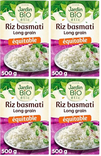 Jardin BiO étic - Riz basmati long grain, 500 g (Lot de 4)