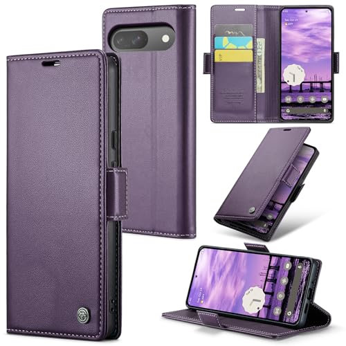 Rerzoiro Coque pour Google Pixel 9/Google Pixel 9 Pro, Étui Housse en RFID Protection Premium PU Cuir Portefeuille Rabat Case Magnétique Stand Antichoc, Étui Case pour Google Pixel 9/9 Pro, Violet