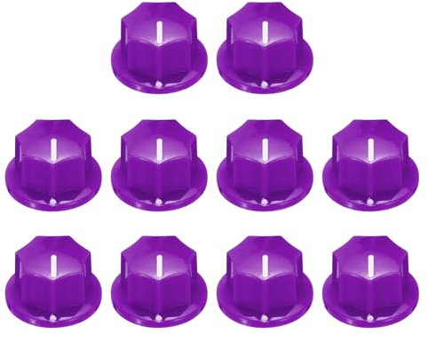sourcing map 10 manopole viola per pedale effetto chitarra, 7/16 pollici, inserto in ottone per chitarra elettrica, amplificatore, chitarra, basso, controllo del volume