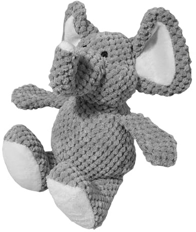 SuperPetStoreUK247 Grey Elephant Dog Toy with Chew Guard Technology Soft Plush Squeaky Elephant with Reinforced Seams Durable Squeaker Toy for Chewing Fetch and Cuddling Perfect Interactive Pet Gift