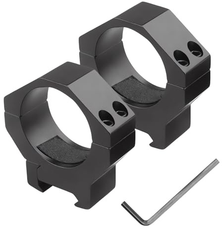 Jsleid 2 Pezzi Anello di Montaggio per Mirino, Anelli di Montaggio for Cannocchiale in Lega di Alluminio, Medio per Guida Picatinny, Adatto per Tubi con Diametro