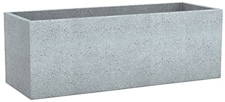 Scheurich C-Cube Long, Pflanzgefäß aus Kunststoff, Stony Grey, 80 cm lang, 29 cm breit, 27 cm hoch, 38 l Vol.