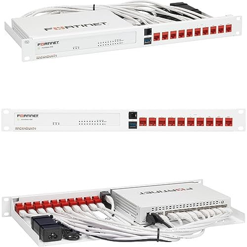 Rackmount.IT Rack Mount Kit für FortiGate 60E / 61E Netzwerk-Switches Weiß