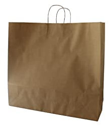 Papiertragetaschen mit Kordel BRAUN extra groß 54 + 14 x 50 cm (175 Stück)