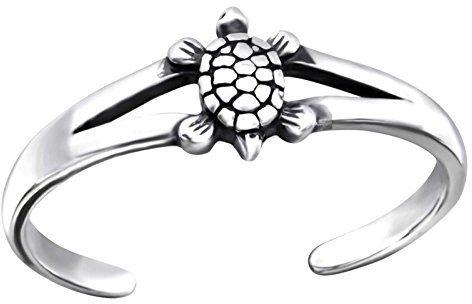 FIVE-D Ring Zehenring Zehring Damen Ring 925 Sterling Silber (Schildkröte-Dunkel)