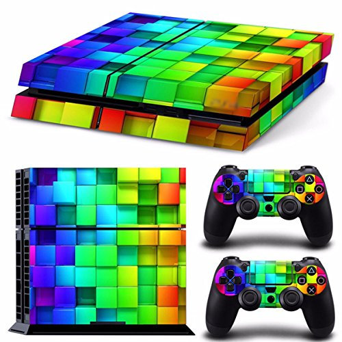 C-FUNN Lattice Stile Adesivi Pelle Vinile per Ps4 Play Station 4 Console E 2 Controller