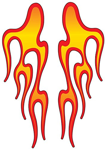 Flammen Aufkleber Sticker gelb-orange Links/rechts Autoaufkleber JDM Tuning LKW Motorrad Moped Bike Simson Styling Carstyle Wohnmobil