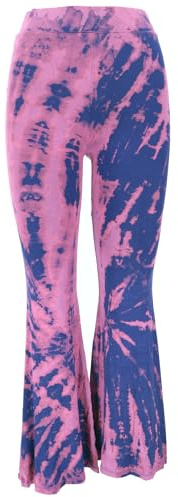 Batik Leggings mit Schlag, Unikat Boho Schlaghose, Yogahose, olivegrün | Farbenfrohe, handgefertigte Leggings, stretch, einzigartiges Batikmuster, für Damen, ideal für Yoga und Freizeit.