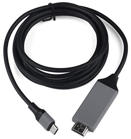 USB C to HDMI Cable 2M 4K 30HZ USB 3.1 Type C to HDMI Adapter Converter Compatible with Mac- book, Samsung Galaxy S9 S8, Huawei P20 and More (Black)