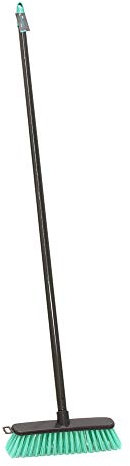 JVL 20-053TQ Lightweight Outdoor Hard Bristle Sweeping Brush Broom, Turquoise/Grey , Teal