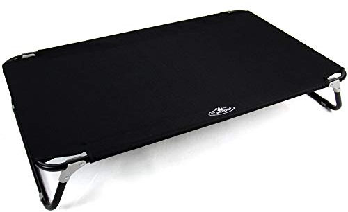 Easipet Elevated Dog Bed, Large Black Pet Cot with Steel Frame, 105 x 65 x 18 cm