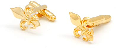 TALISMAN JEWELLERY Manschettenknöpfe mit 18 Karat Vergoldung (3 Mikron) – Fleur-de-Lys (Lilie) (14 × 19 mm)
