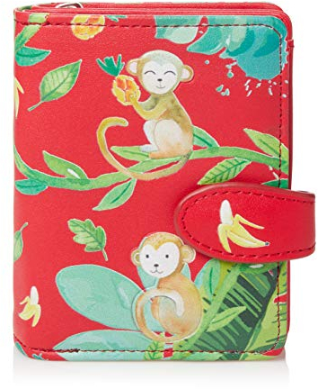 Shagwear ® Portemonnaie Geldbörse Damen Geldbeutel Mädchen Bifold Mehrfarbig Portmonee Designs: (Dschungel AFFE/Jungle Monkey)