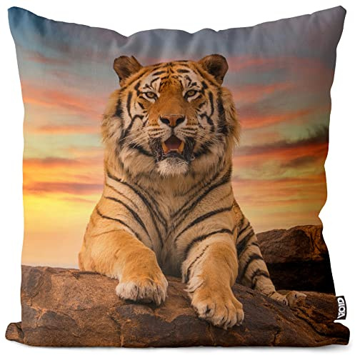 VOID Bengalischer Tiger Kissenbezug Kissenhülle Sofakissen Kissen Deko Outdoor-Kissen Dekokissen, Kissen Größe:50 x 50 cm