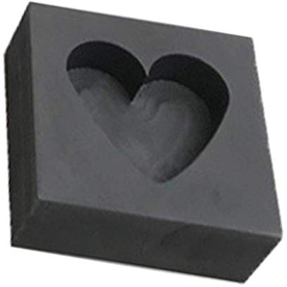 Tubayia Graphitform Graphit Gussform Barren Form zum Schmelzen von Gold und Silber (Herz)
