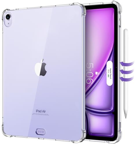 MoKo Funda Transparente para iPad Air 11 (M3 2025 / M2 2024) iPad Air 4 & 5 10.9 (2020/2022), Carcasa Trasera Clara con 4 Esquinas Reforzadas TPU Suave, Antiarañazos, Antiamarilleo, Cristal Claro