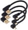 Herfair 15cm Gold Plated 90 Degree Micro USB to USB Cable - 3 Pack for Charging & Data Transfer (Smartphone, MP3 Player, Tablet, etc.)