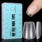 TOMICCA Extra Short Coffin Nail Tips, 450PCS Matte Clear Nail Tips Kit for Soak Off Nail Extension, Soft Gel Full Cover Nail Tips Fake Nails Tips with Box for Nail Art Salon and Home DIY, 15 Sizes