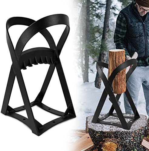 Aufun Manueller Holzspalter aus Karbonstahl, X-förmiger tragbarer Brennholz Spalter mit 4 Schrauben, Stabiler und sicherer Firewood splitter für Camping, BBQ, Zuhause, Schwarz(Tye B)