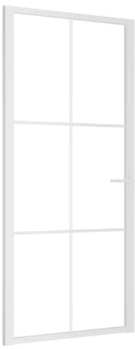 Bussandri Exclusive Porte intérieure en verre trempé et aluminium Blanc 93 x 201,5 cm